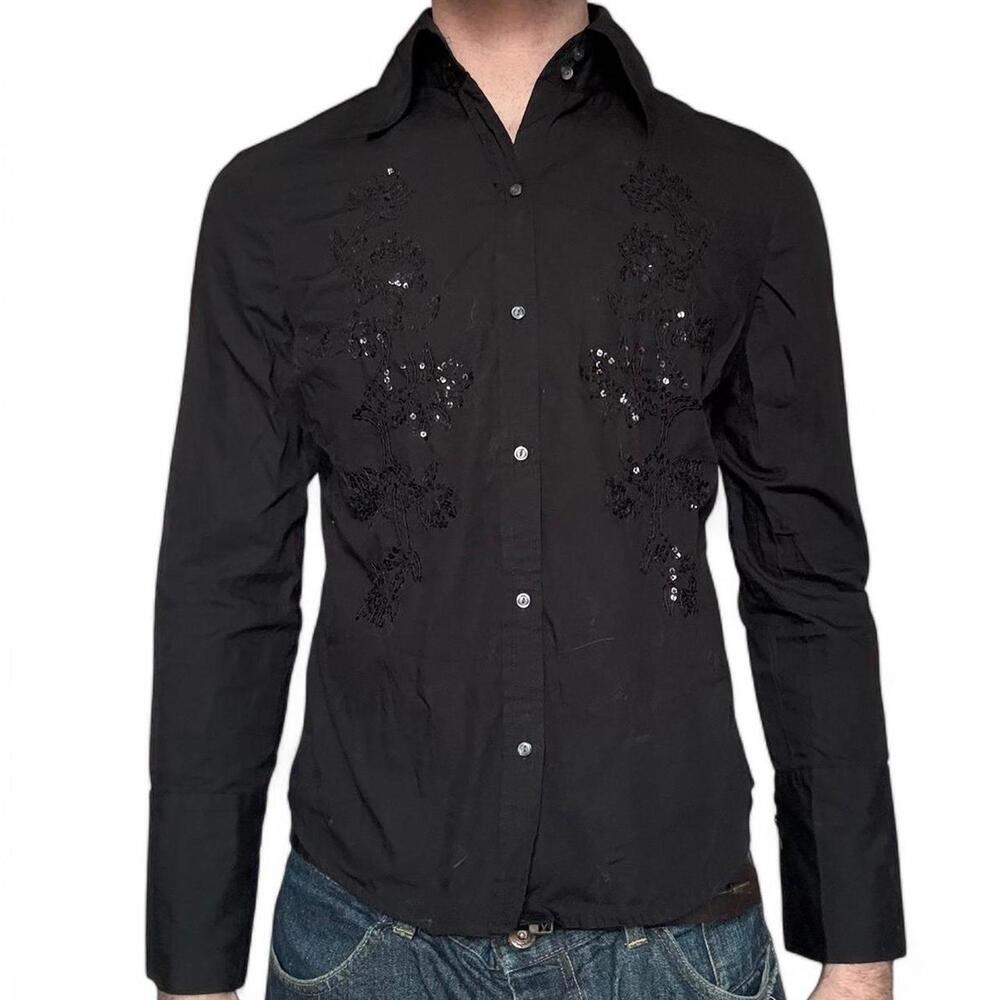The Limited Sequin Top Button Up